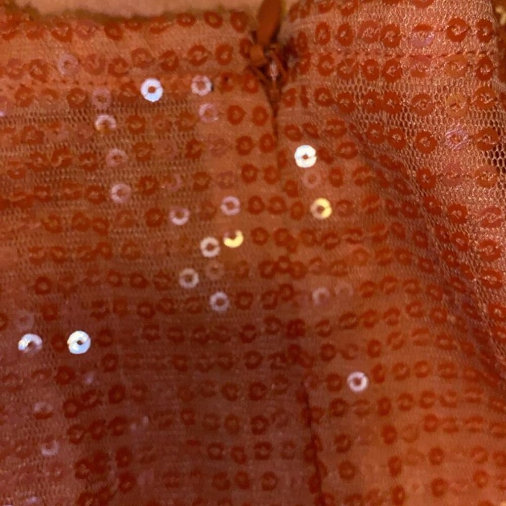 Ramy Brook Womens Richie Orange Sequined Cocktail and Party Dress - Picture 8 of 8